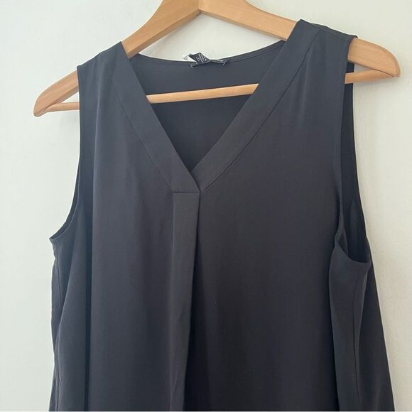 Eileen Fisher 100% Silk Sleeveless Black Dress Size Small NWT - Picture 3 of 9
